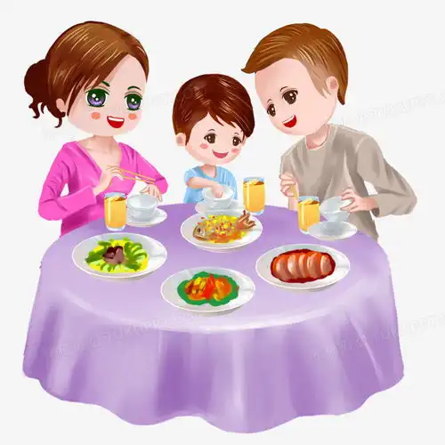 手绘感恩节家人团聚吃饭png图片素材免费下载psd格式20002000像素熊猫办公
