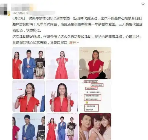 侯佩岑复出脸型大变,林志颖林心如出席活动,昔日情侣同框不尴尬
