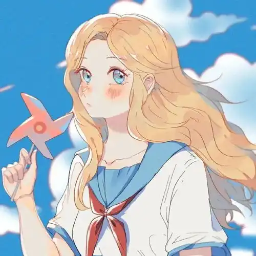 动漫女头蓝色系手绘女生头像壁纸
