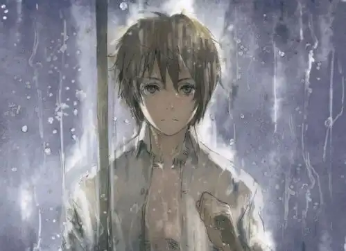 动漫里那种在雨中淋雨的图
