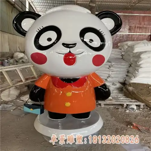 卡通熊猫玻璃钢雕塑温州玻璃钢雕塑卡通熊猫图片
