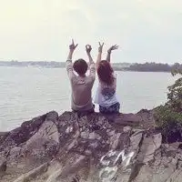 情侣头像海边一男一女微信头像图片大全
