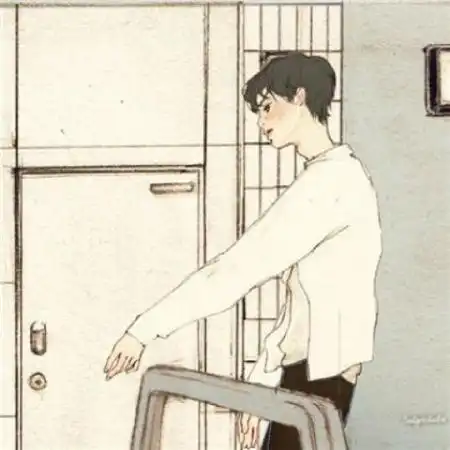 插画情侣头像,唯美手绘情侣头像一左一右
