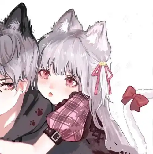 猫猫耳朵情侣头像
