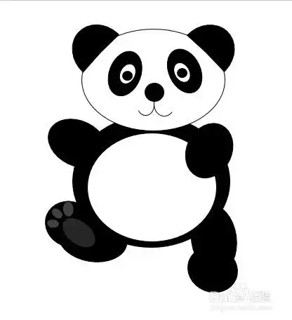 如何使用ppt快速画一只卡通熊猫,简易熊猫卡通
