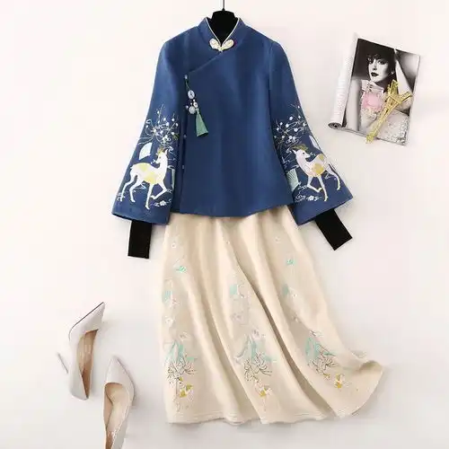 汉服女中国风伴郎伴娘服古装汉元素套装古风民国风女装改良复古冬
