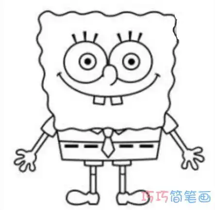 简单可爱的海绵宝宝怎么画海绵宝宝简笔画图片

