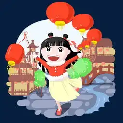 新年卡通手绘风买年货图片素材其他格式下载动漫人物大全

