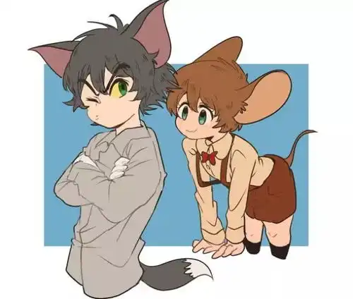 猫和老鼠拟人化,这样的汤姆和杰瑞太甜了
