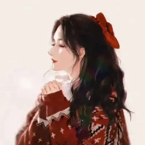 手绘气质红衣女生头像,永远热爱,永远热泪盈眶
