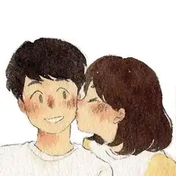 甜炸了情侣日常小插画,亲亲抱抱举高高
