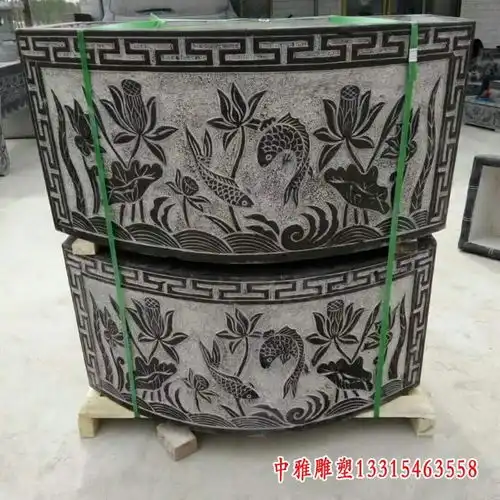 仿古石水缸雕塑庆阳大理石雕塑水缸加工厂
