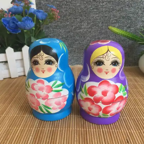 俄罗斯套娃玩具个性佩奇小猪木质彩色创意减压玩具男女学生礼品
