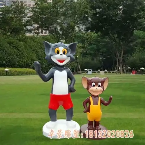 玻璃钢卡通猫和老鼠雕塑汕头树脂猫和老鼠雕塑制作厂
