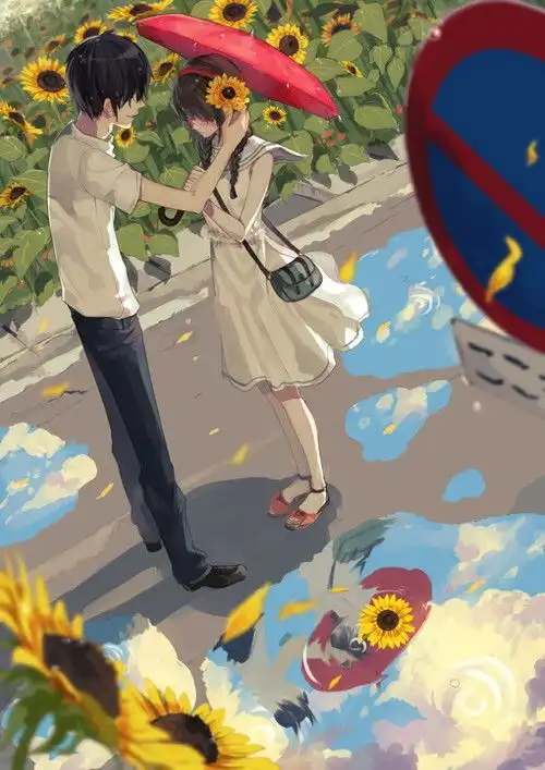 情侣动漫插画图片
