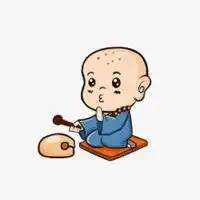 可爱小和尚敲木鱼头像微信头像图片大全
