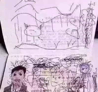 儿子尽情作画,在妈妈毕业证上涂鸦,网友你这是皮痒了
