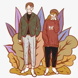 手绘卡通时尚浪漫情侣文艺清新小插画图片素材其他格式下载动漫人物大全
