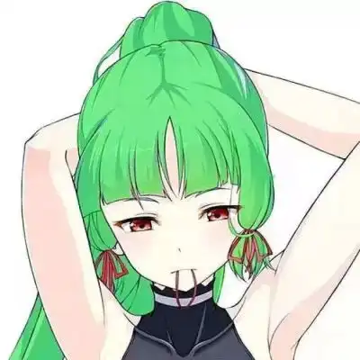 二次元绿色头发少女原谅绿动漫头像图片
