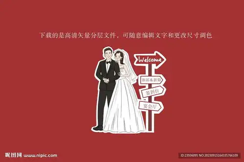 新人婚礼人形卡通手绘迎宾立牌设计图

