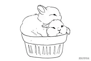 萌萌哒胖兔兔简笔画图片

