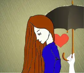 动漫悲伤淋雨图片
