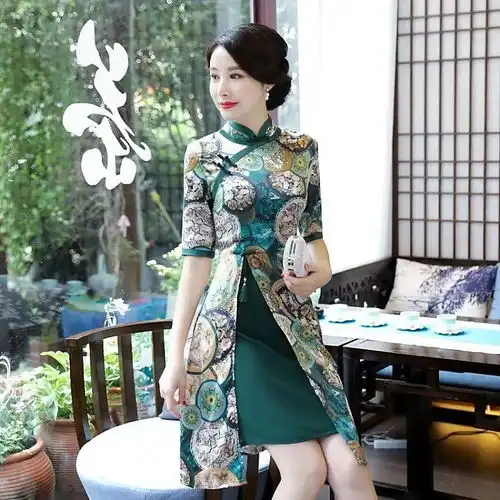 优雅奥黛旗袍,最能展现女人淑女风韵
