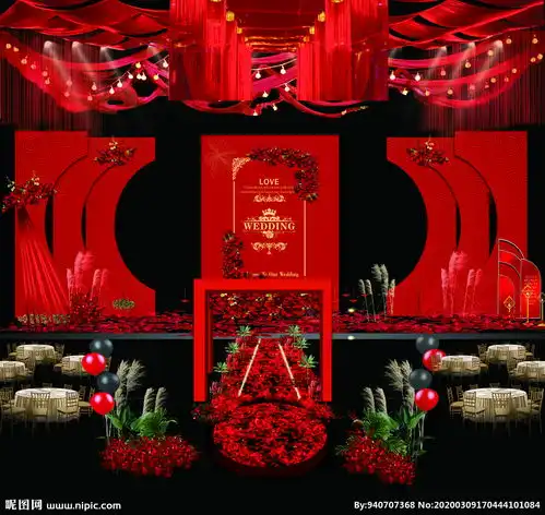 红色婚礼图片
