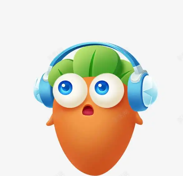 听音乐的保卫萝卜卡通创意素材卡通音乐素材

