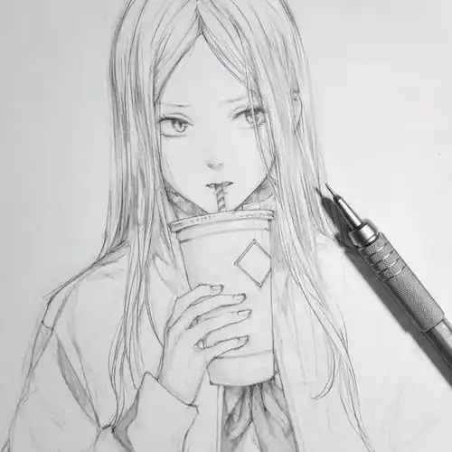 绘画参考好看的动漫人物手绘,线条练习
