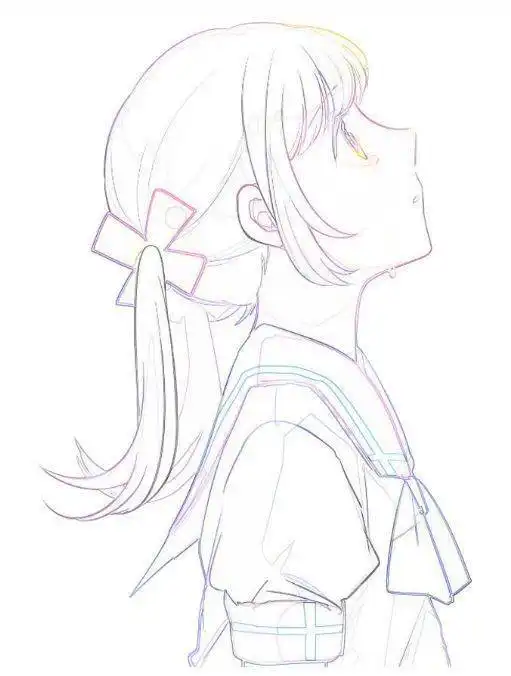 动漫人物手绘线稿素材,学好画画从临摹开始
