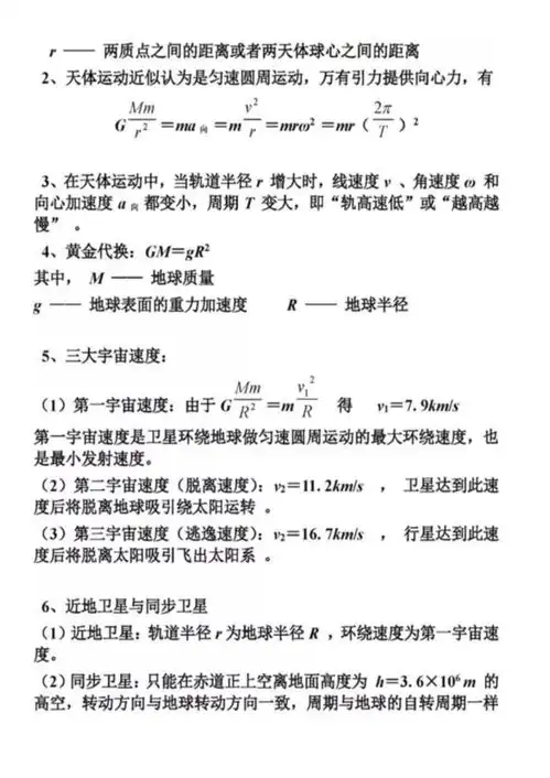 高中物理公式定理大汇总,史上最全
