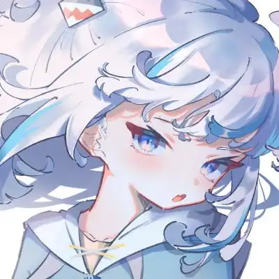 蓝色二次元可爱女生头像,女生头像小清新可爱
