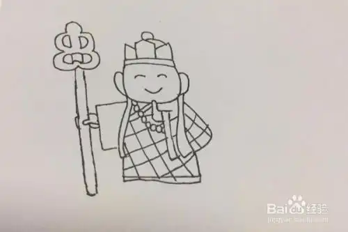 西游记唐僧的简笔画画法
