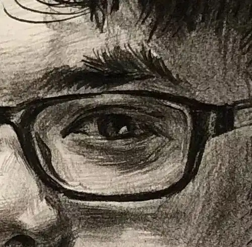 教你画头颈有动态的正面男青年素描头像视频教学
