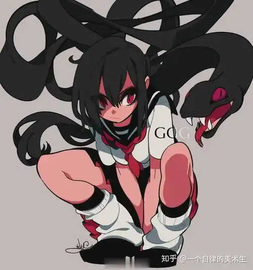 人物插画漫画家次郎肉感不魅的造型,狂放不羁的画风
