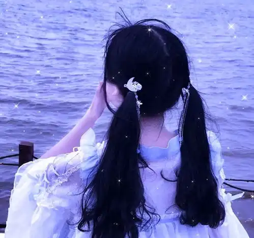 ins蓝色系闪闪发亮闺蜜头像
