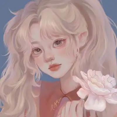 手绘意境优质插画女头集月亮也在卡通动漫头像我要个性网
