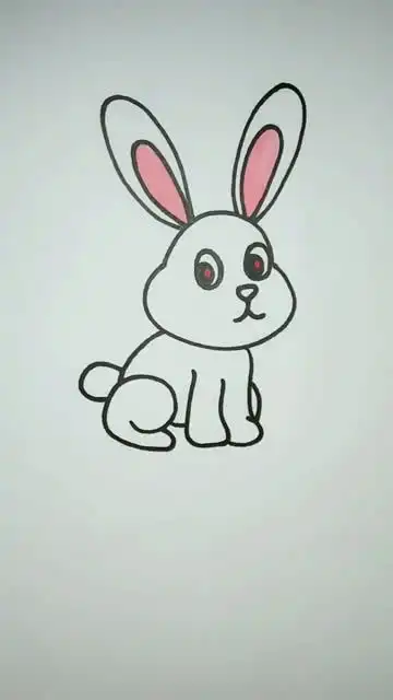 萌萌哒小白兔,简笔画

