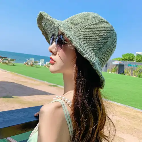 帽子女太阳帽夏季防晒遮脸韩版学生大沿遮阳帽草帽可折叠出游百搭
