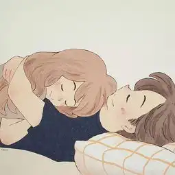 甜炸了情侣日常小插画,亲亲抱抱举高高
