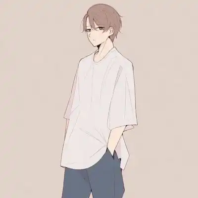 唐崎夜雨极简二次元情侣头像
