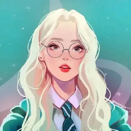 青春洋溢的少女头像插画
