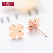 kxdun卡希盾简约钛钢玫瑰金彩金耳扣短发耳环耳饰品情侣男女个性
