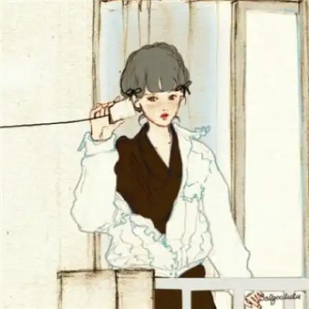 插画情侣头像,唯美手绘情侣头像一左一右
