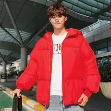 2018冬款连帽宽松港风情侣款男女面包服保暖棉a10613681p125

