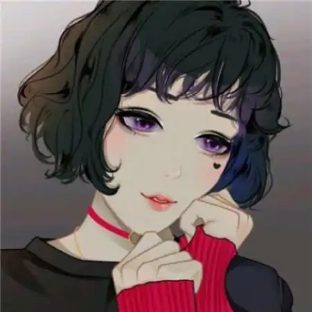 手绘情侣头像一男一女动漫,在一起是注定的缘分

