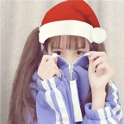 戴圣诞帽的头像女生高清大图2018圣诞小红帽头像最新版
