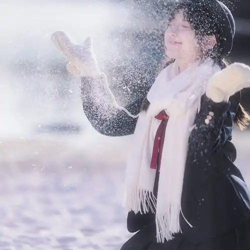 头像冬日雪景女头像接下来是雪花新年和更好的我们
