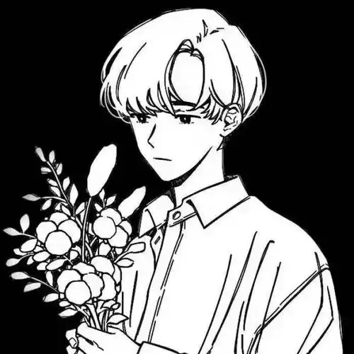 想要白色和蓝色头发的动漫男生头像,球球了

